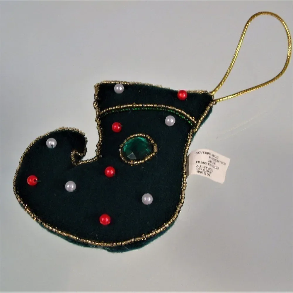 Miniature Stocking Christmas Ornament Bejeweled